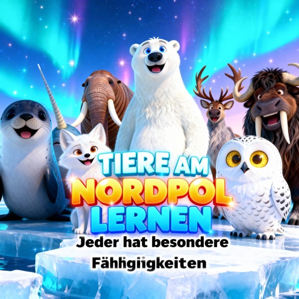 Tiere am Nordpol lernen – Kinderbuch Cover